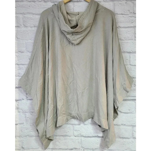Soft Joie Hooded Sweatshirt Poncho Women's Small Gray Pullover Kangaroo Pocket - Picture 2 of 4